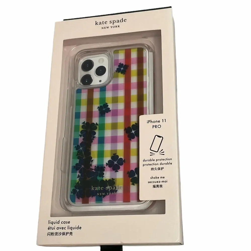 Kate Spade bella plaid liquid iphone 11 pro case